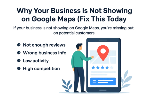 Business not showing on Google Maps illustration with optimization tips
