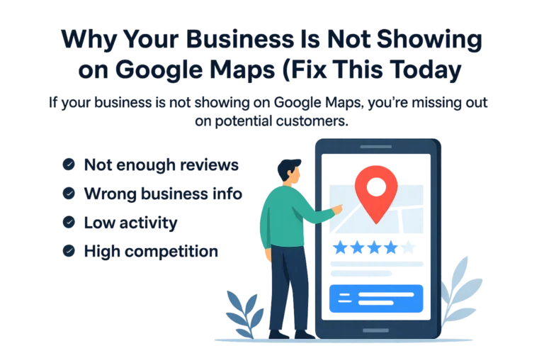Business not showing on Google Maps illustration with optimization tips