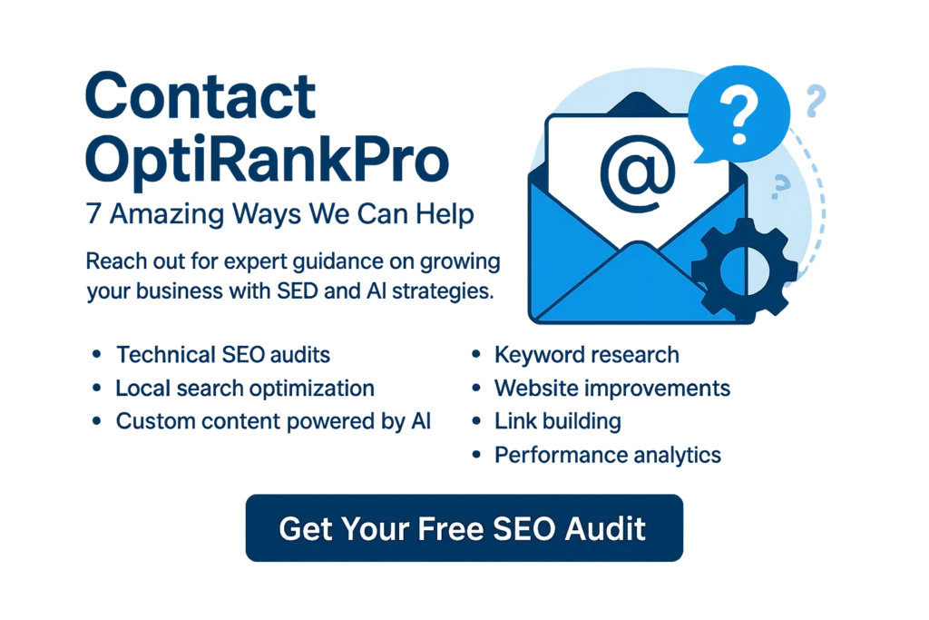 Contact OptiRankPro AI SEO Strategy Audit